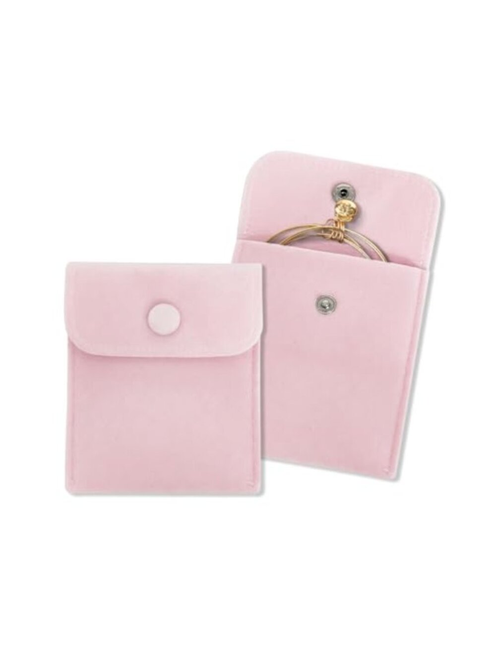 Velvet Jewelry Pouches Snap Closure Travel Storage Bags